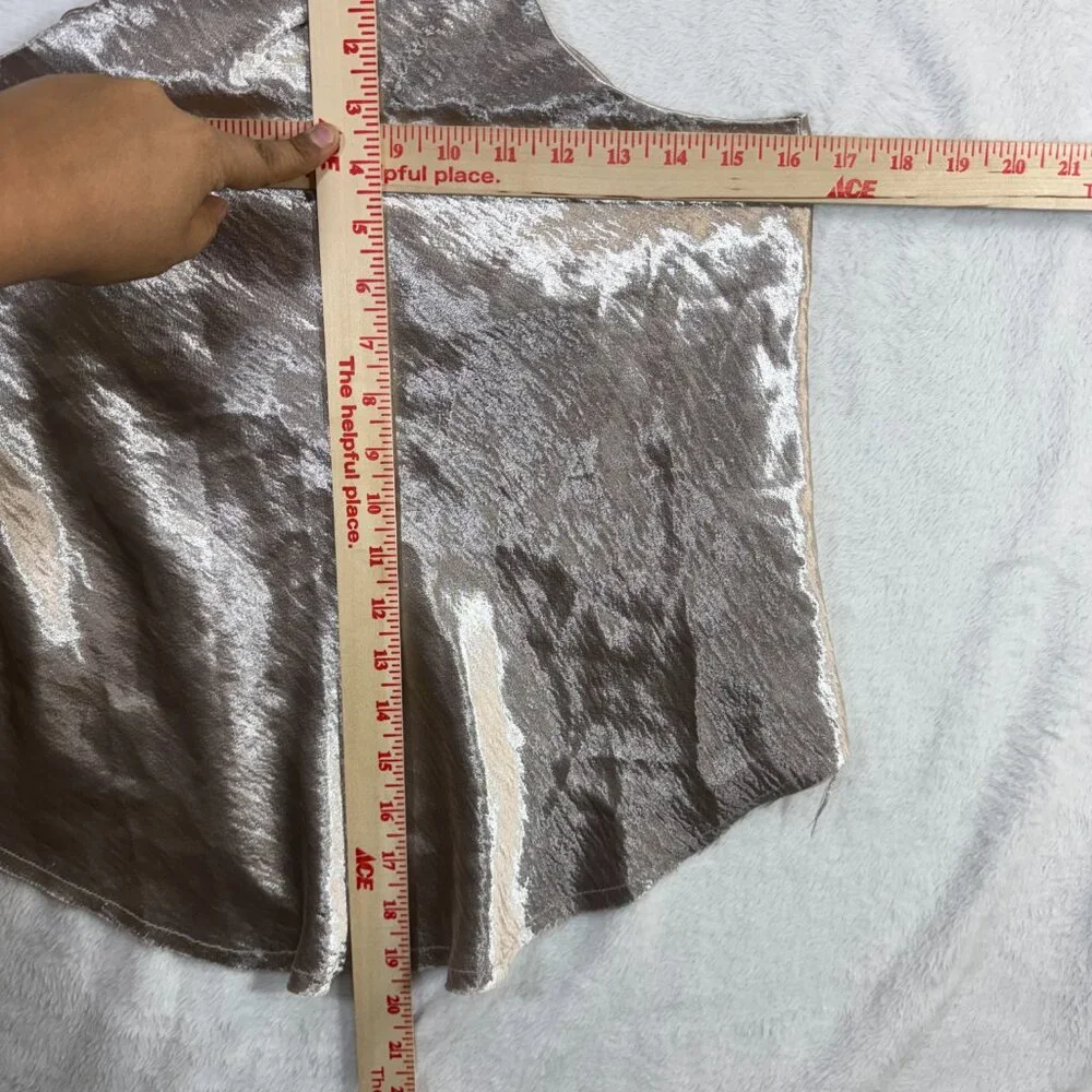 Free People XS Lamour Top Silver Metallic Halter Fairy Cyber Fest Y2K EGirl Edgy